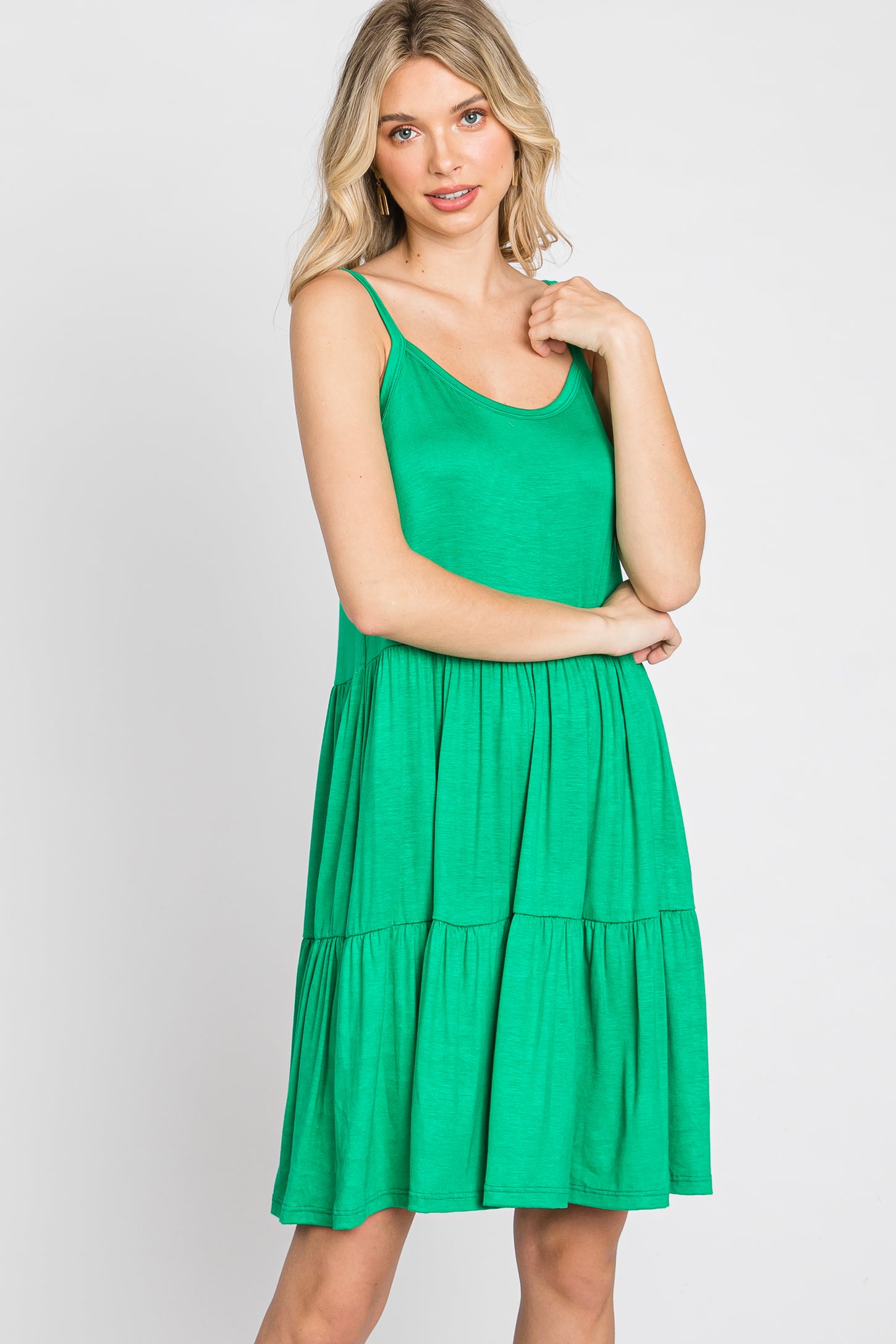 Green Tiered Tank Dress