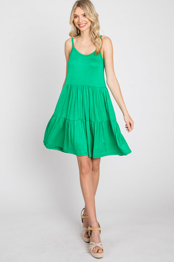 Green Tiered Tank Dress