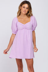 Lavender Sweetheart Neckline Mini Dress