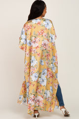 Yellow Floral Side Slit Cover-Up