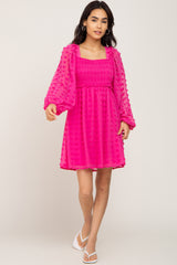 Fuchsia Swiss Dot Smocked Dress
