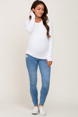 White Active Long Sleeve Maternity Top