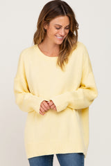 Yellow Ribbed Trim Sweater