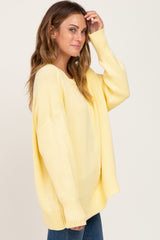 Yellow Ribbed Trim Sweater