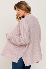 Taupe Chunky Knit Oversized Cardigan