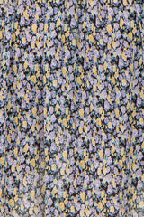 Black Floral Pleated Puff Sleeve Maternity Dress