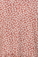 Mauve Floral Long Sleeve Tiered Dress