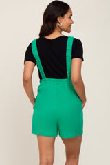 Green Square Neck Elastic Strap Maternity Romper