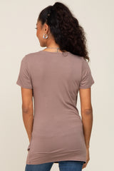 Mocha Wrap Front Nursing Top