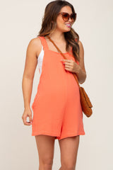 Coral Square Neck Elastic Strap Maternity Romper