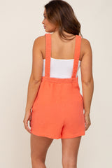 Coral Square Neck Elastic Strap Maternity Romper