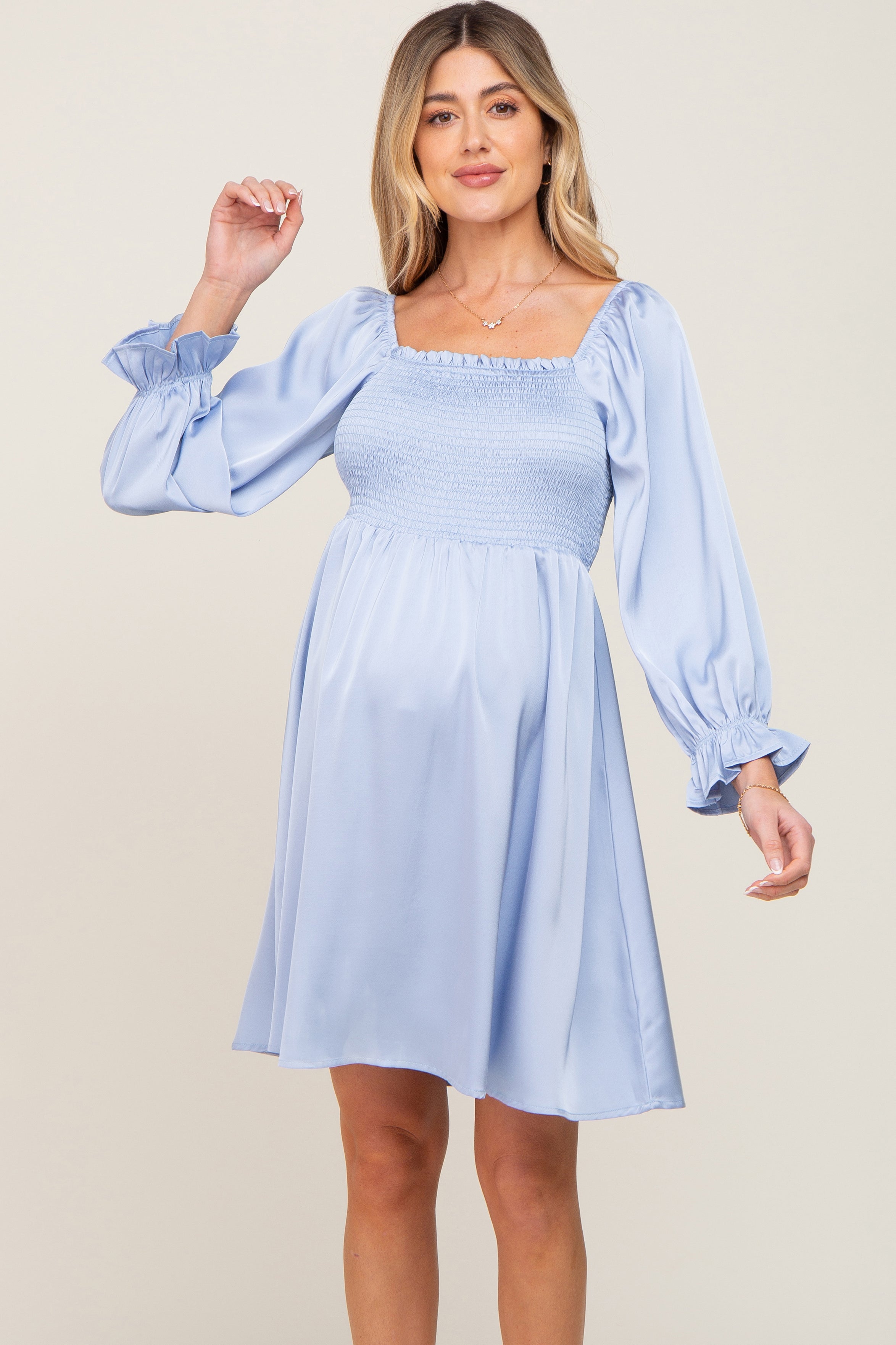 sachin and babi light blue dress Bump Friendly | Plus Size Maternity Wear