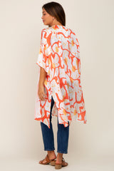 Orange Printed Dolman Sleeve Maternity Coverup