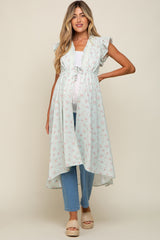 Mint Floral Ruffle Maternity Cover-Up