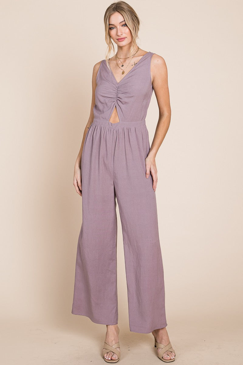 Purple Wide-Leg Jumpsuit