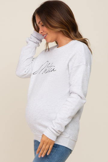 Heather Grey Ultra Soft Mother Maternity Sweatshirt