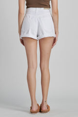 White Super High Rise Mom Short