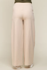 Beige Basic Wide Leg Maternity Lounge Pants