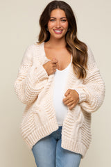 Cream Chunky Knit Maternity Cardigan