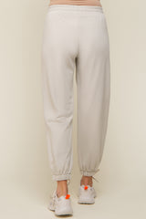 Grey Drawstring Maternity Sweatpants
