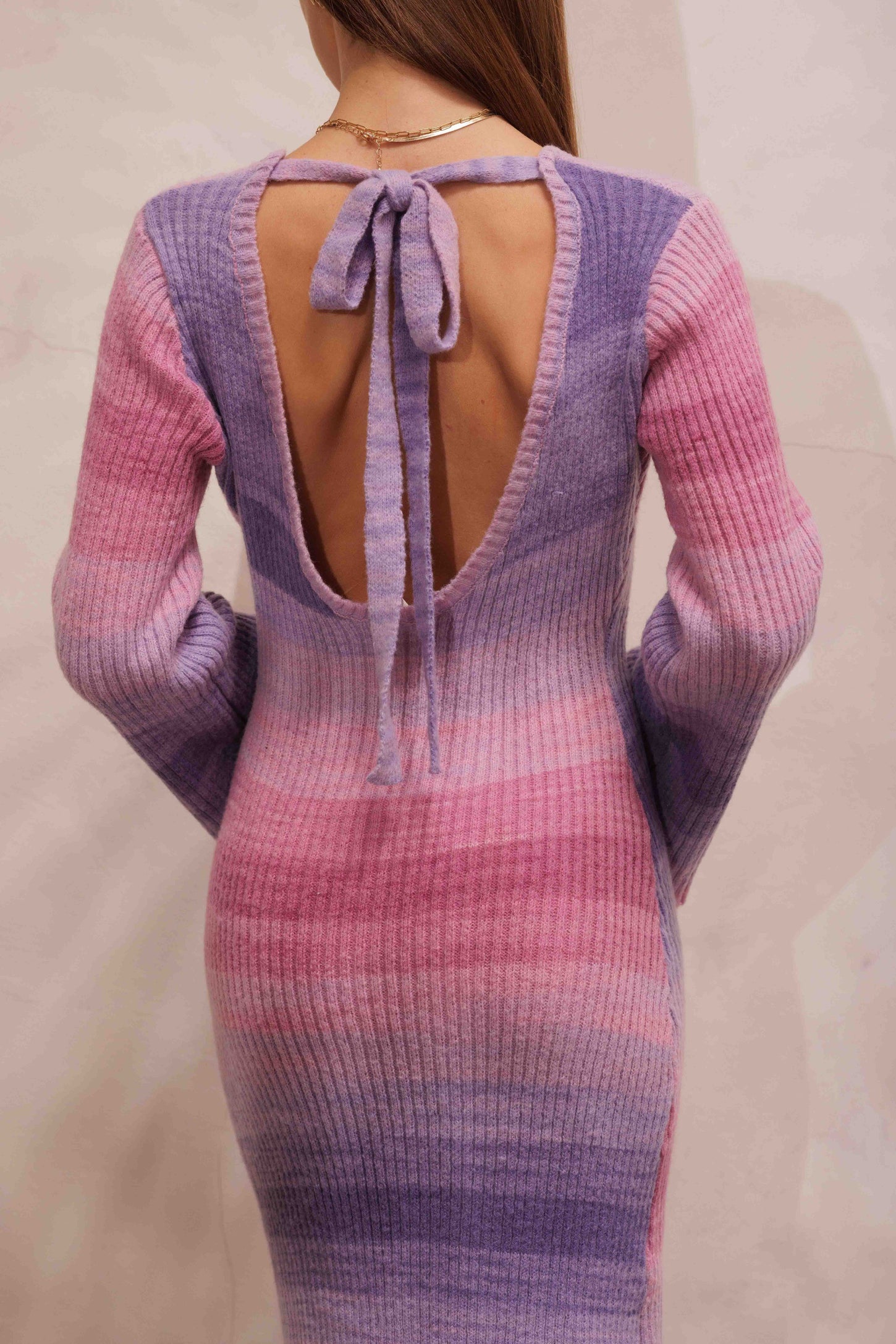 Pink Ombre Striped Sweater Knit Dress Pink Ombre Striped Sweater Knit Dress