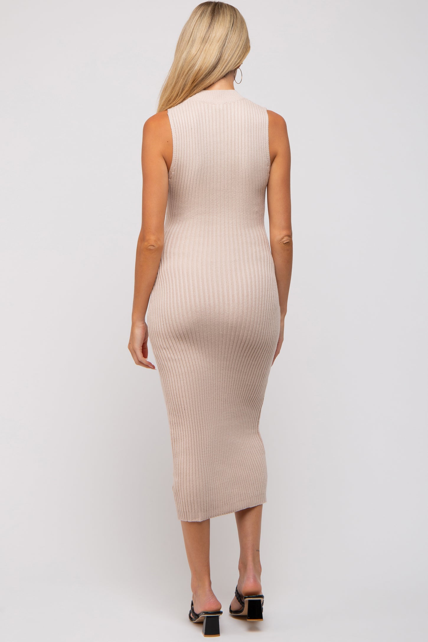 Cream Open Knit Fitted Maternity Sweater Midi Dress PinkBlush Cream Open Knit Fitted Maternity Sweater Midi Dress PinkBlush