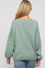 Mint Green Basic Drop Shoulder Maternity Sweater