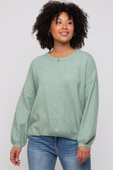 Mint Green Basic Drop Shoulder Maternity Sweater