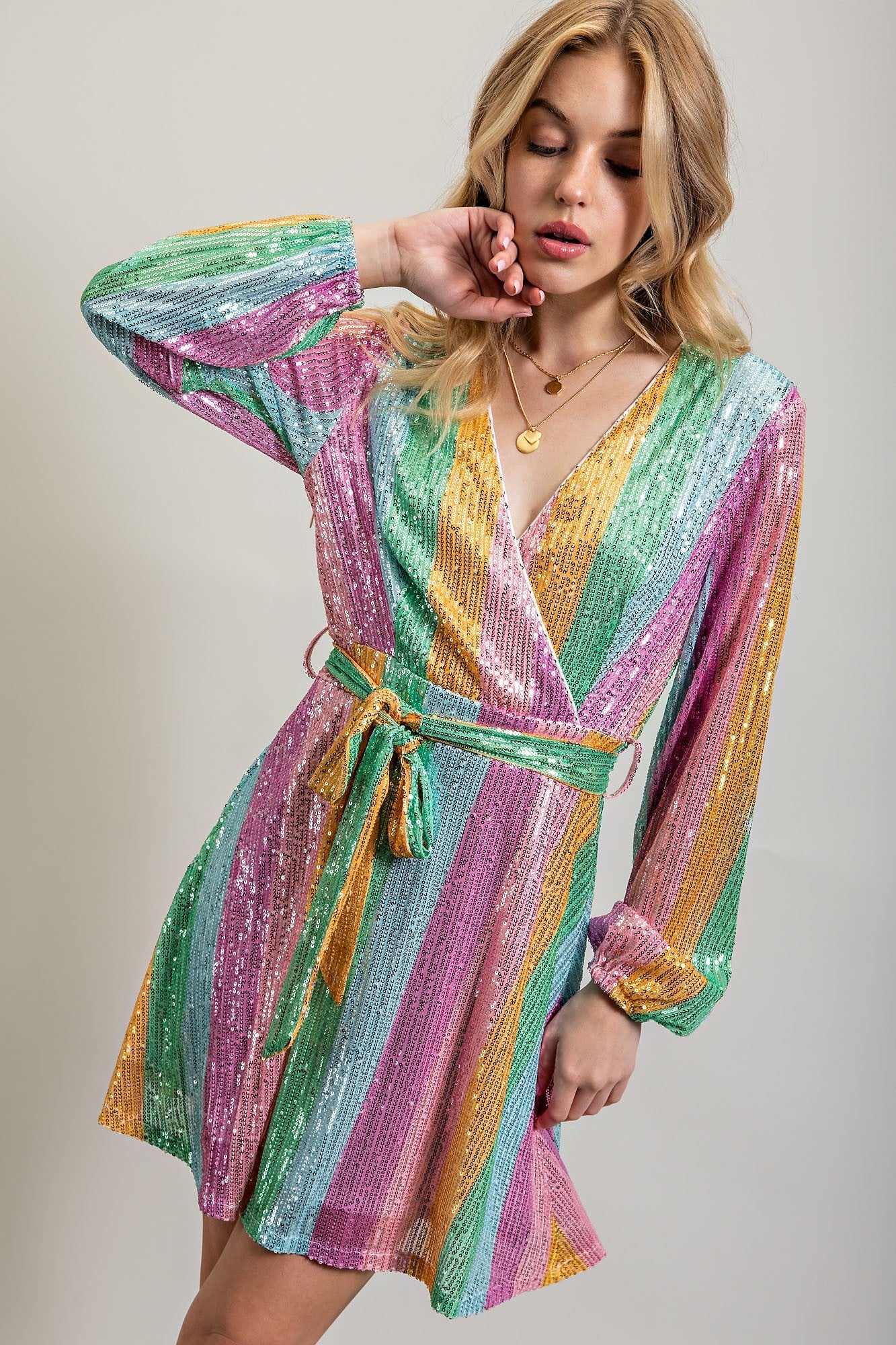rainbow flare dress Rainbow Mini Flare Dress