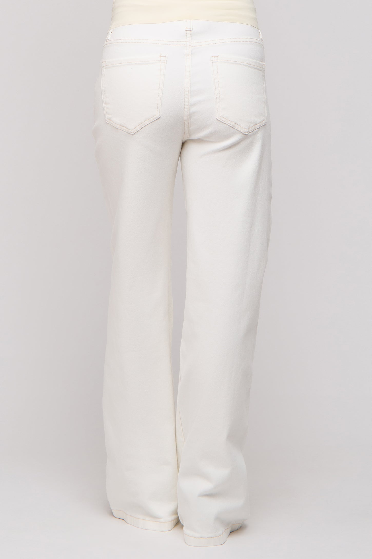 Cream Wide Leg Maternity Jeans
