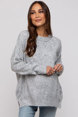 Grey Speckled Knit Maternity Sweater
