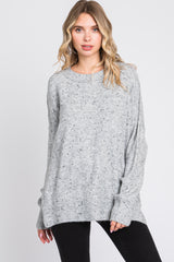 Grey Speckled Knit Maternity Sweater