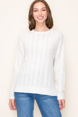 Ivory Pattern Knit Sweater