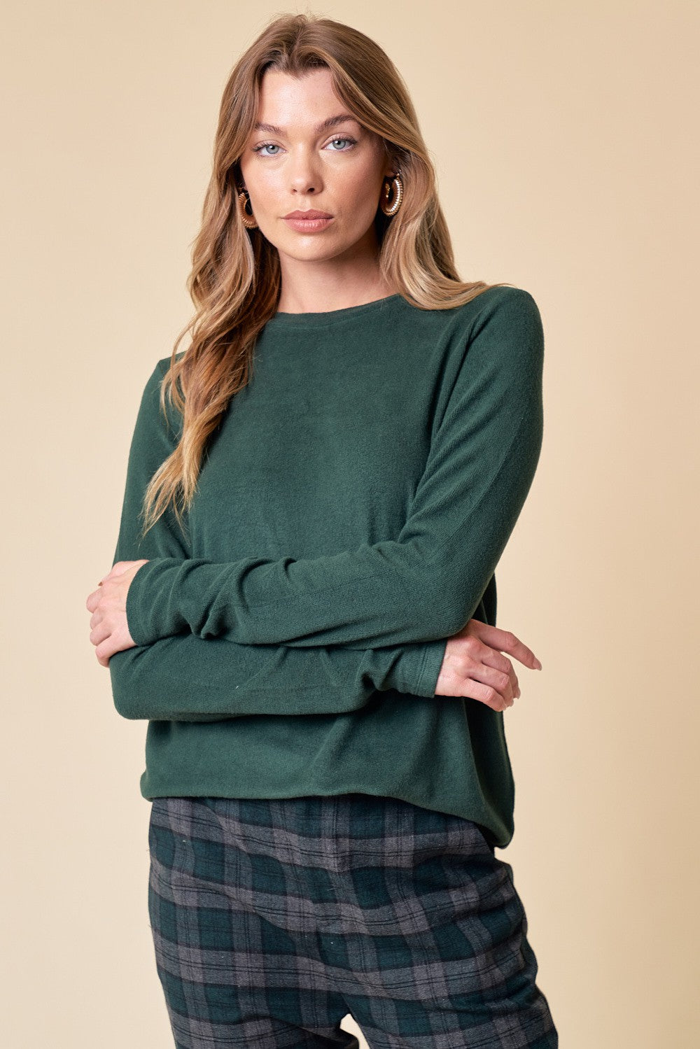 Forest Green Soft Knit Long Sleeve Maternity Top