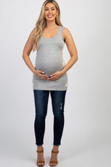 PinkBlush Light Grey Crochet Side Maternity Tank Top