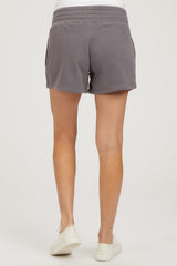 Gray Fleece Maternity Shorts