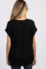 PinkBlush Black Zipper Front Maternity Top