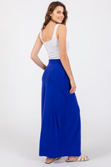 Royal Blue Drawstring Maxi Skirt