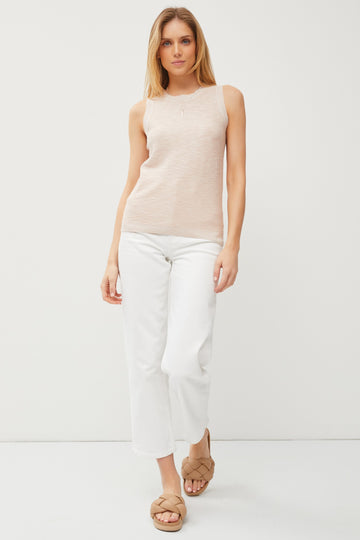 Taupe Knit Sleeveless Top